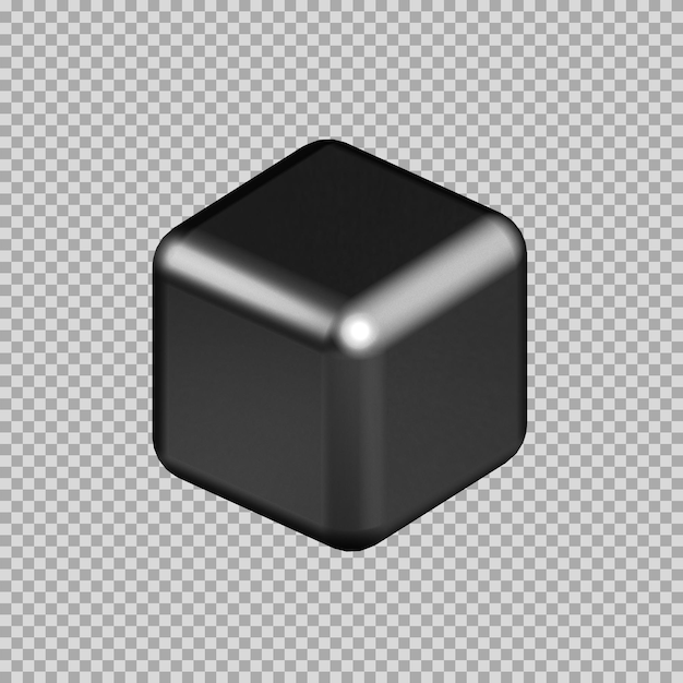 PSD el icono de plata dinámico del cubo 3d