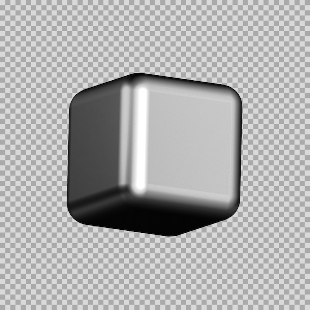 El icono de plata dinámico del cubo 3D