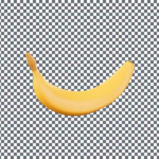Icono de plátano PSD 3D en fondo aislado y transparente