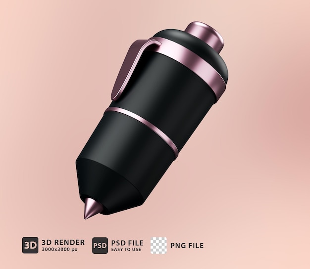 PSD icono de pluma 3d