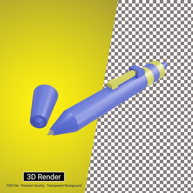 PSD icono de pluma 3d