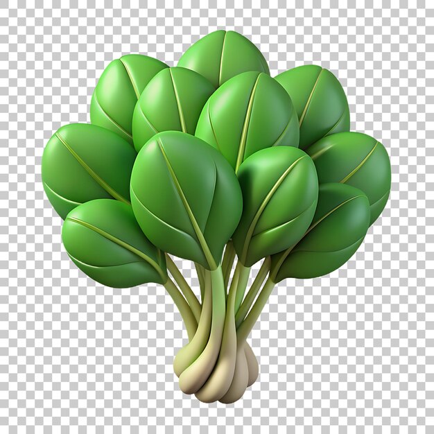 PSD icono png de espinacas y verduras en 3d con fondo transparente