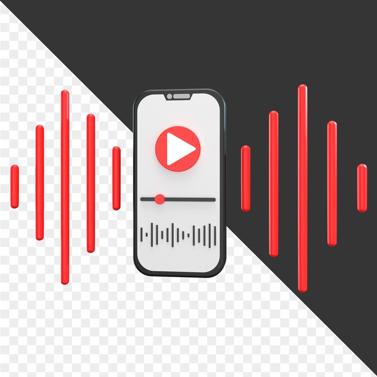 PSD icono de podcast en 3d