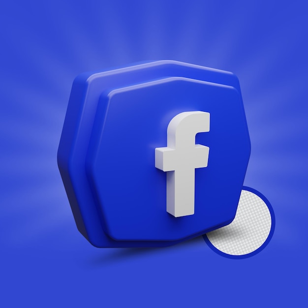 icono de polígono de facebook render 3d