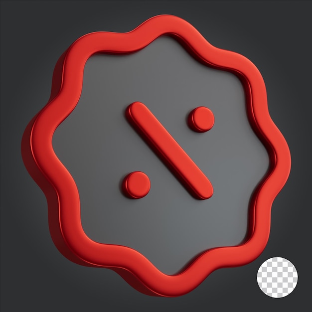 PSD icono de porcentaje 3d