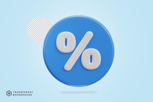 Icono de porcentaje de descuento 3d