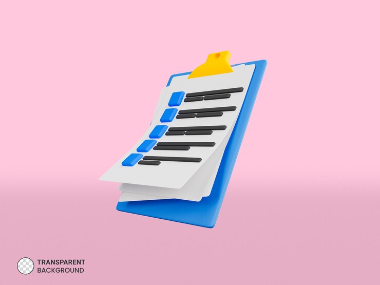 PSD icono de portapapeles aislado 3d render ilustración