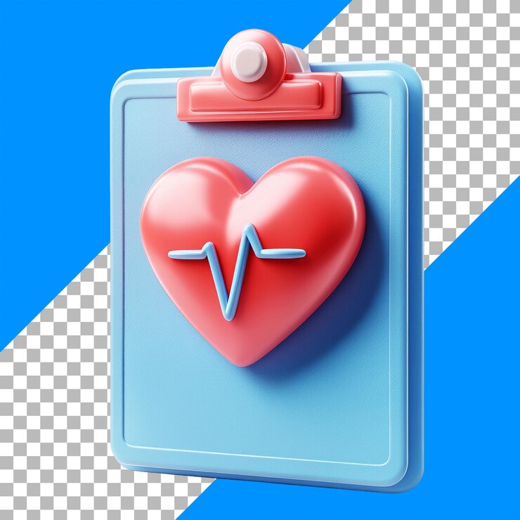 PSD icono del portapapeles de los latidos del corazón en el fondo transparente
