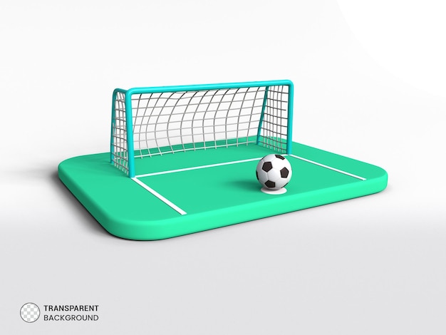 Icono de poste de portería de fútbol ilustración de procesamiento 3d aislado