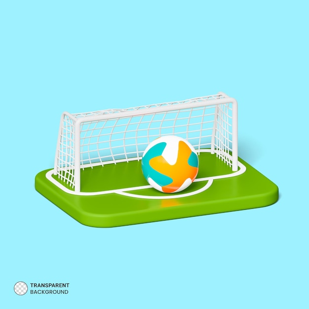 Icono de poste de portería de fútbol ilustración de procesamiento 3d aislado