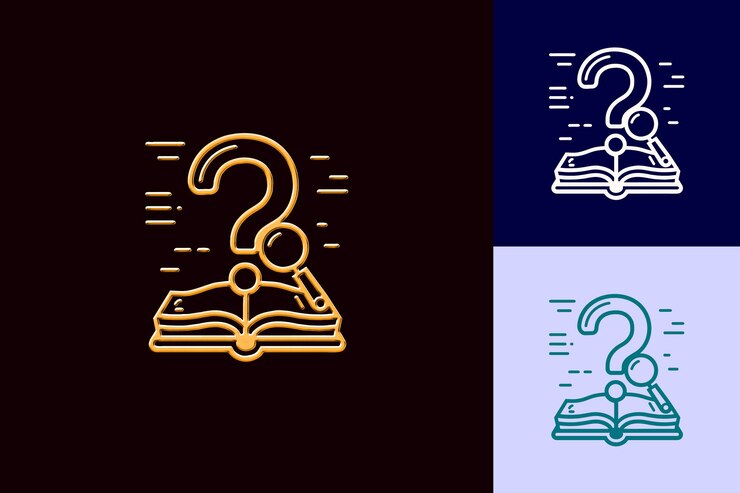 PSD ícono de pregunta con un esquema de signo de pregunta y una consulta de diseños de íconos minimalistas abstractos