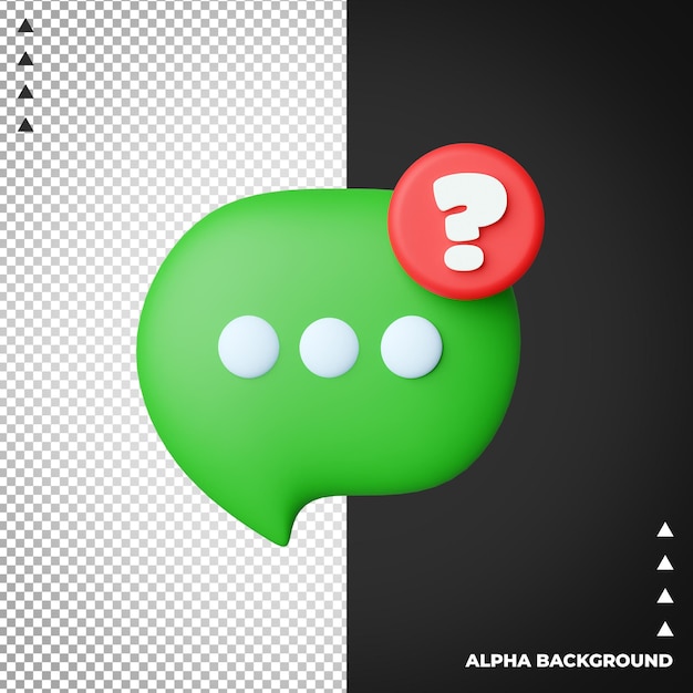 Icono de pregunta de render 3d