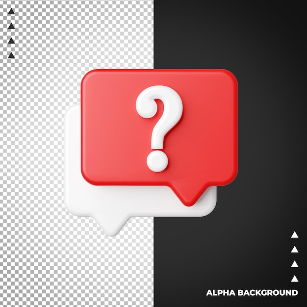 Icono de pregunta de render 3d