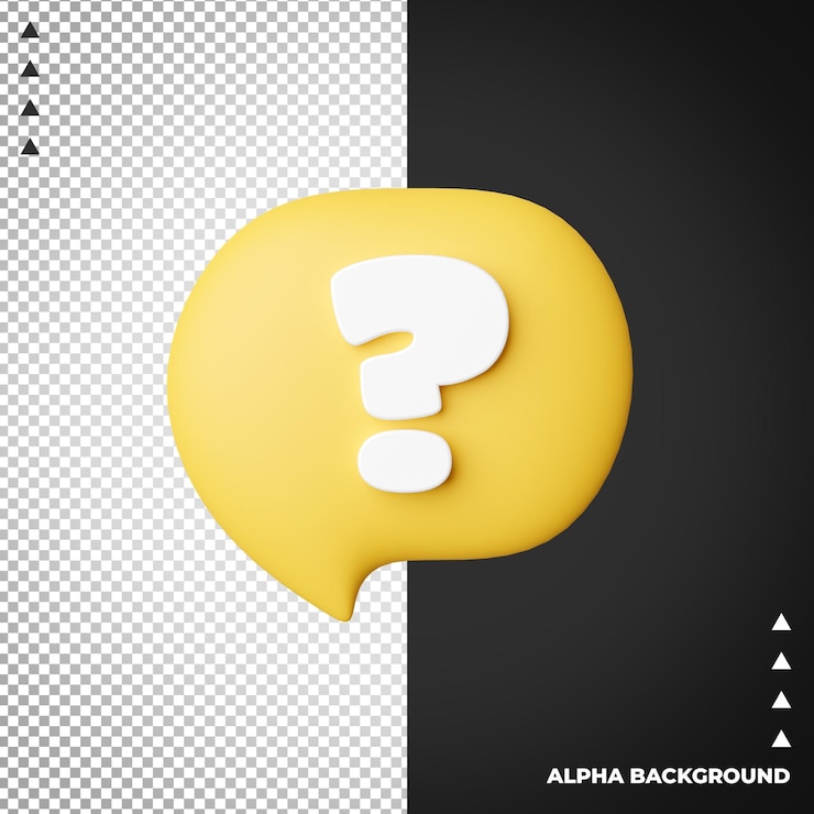 PSD icono de la pregunta de renderización en 3d