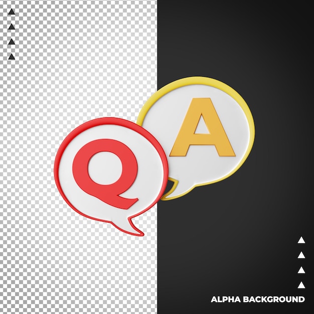 Icono de la pregunta de renderización en 3D