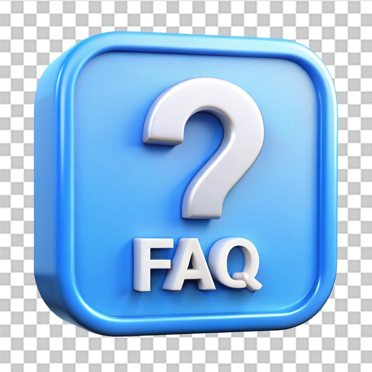 PSD icono de preguntas frecuentes 3d aislado sobre un fondo transparente