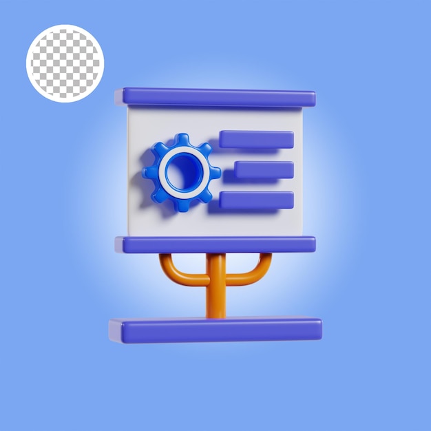 icono de presentación de negocios objeto 3d