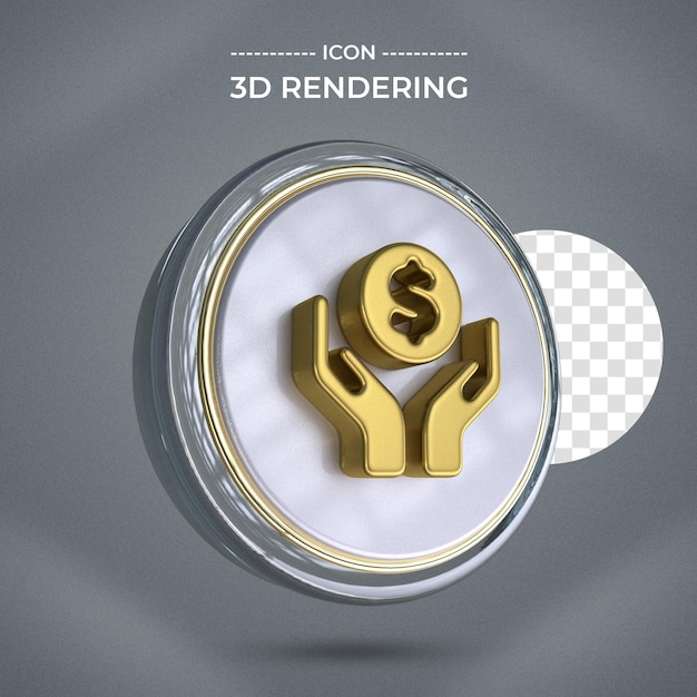 Icono de préstamos realistas representación 3d fondo transparente