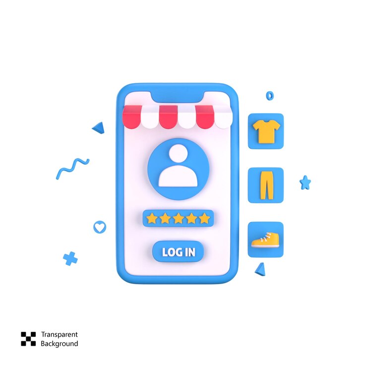 PSD icono de procesamiento 3d de la tienda en línea