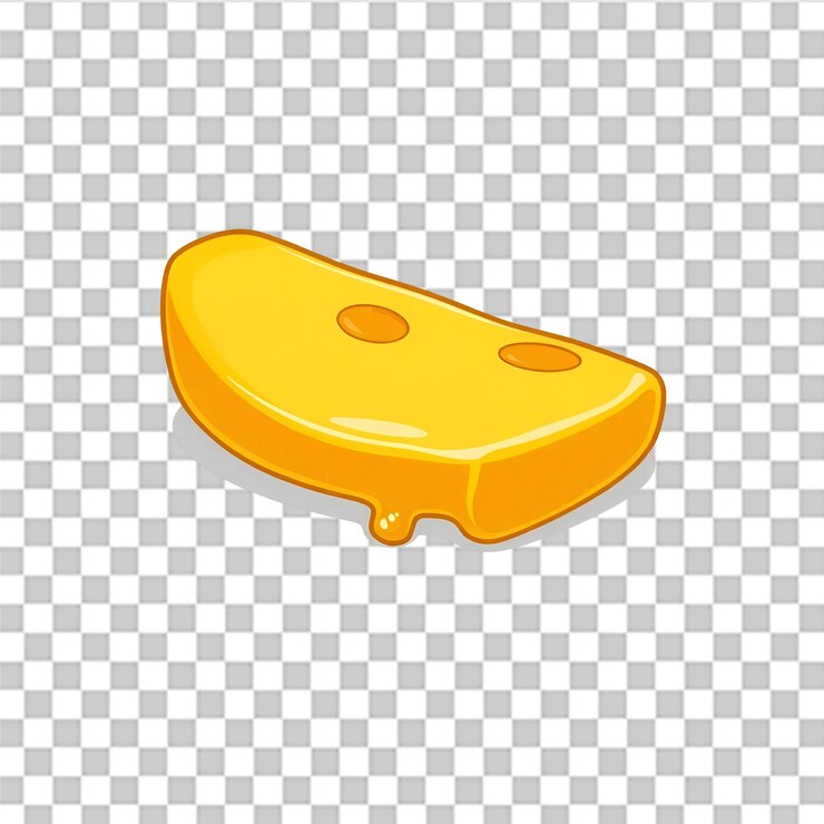 PSD icono de producto derretido en rebanadas de queso con diseño creativo divertido para usos culinarios