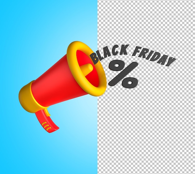 Icono de promoción de viernes negro 3D