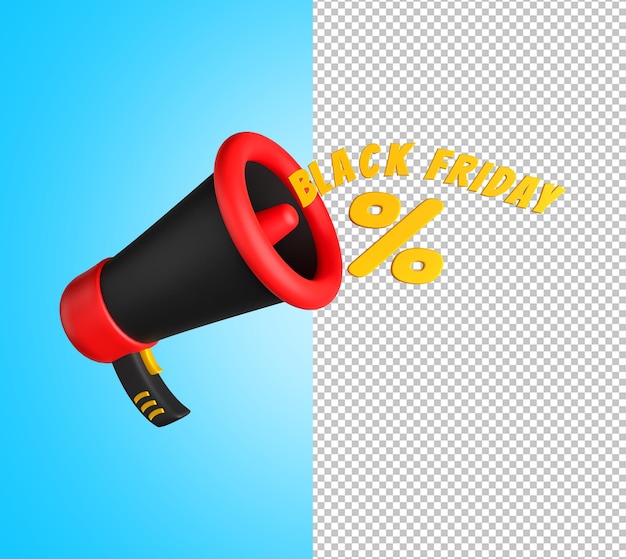 Icono de promoción de viernes negro 3D