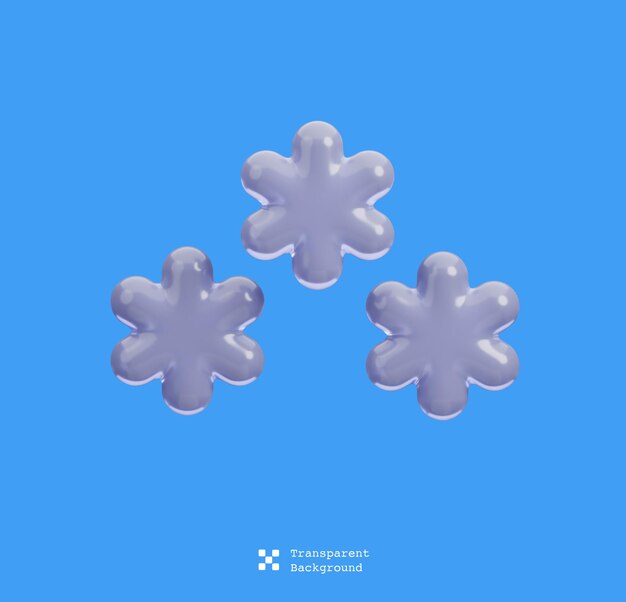 Icono PSD 3d para condiciones climáticas con símbolo de nevadas Concepto de icono de pronóstico del tiempo