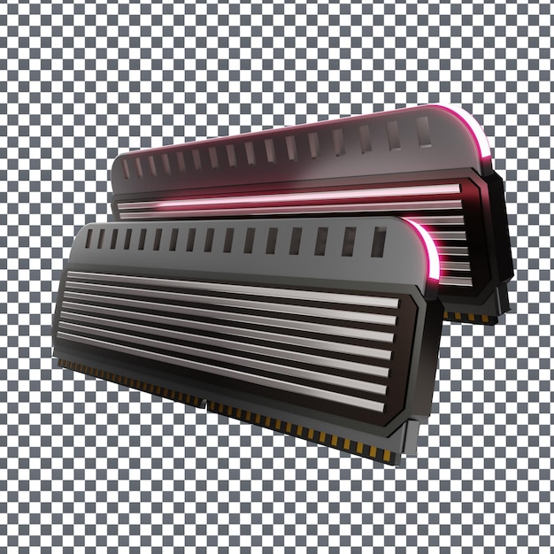 Icono de psd 3d ram en fondo aislado y transparente