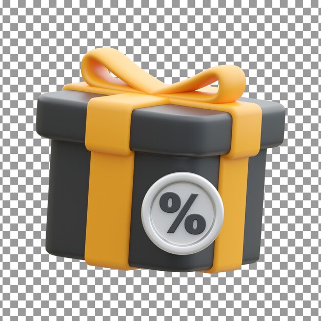 Icono de PSD 3D del Viernes Negro en fondo aislado y transparente