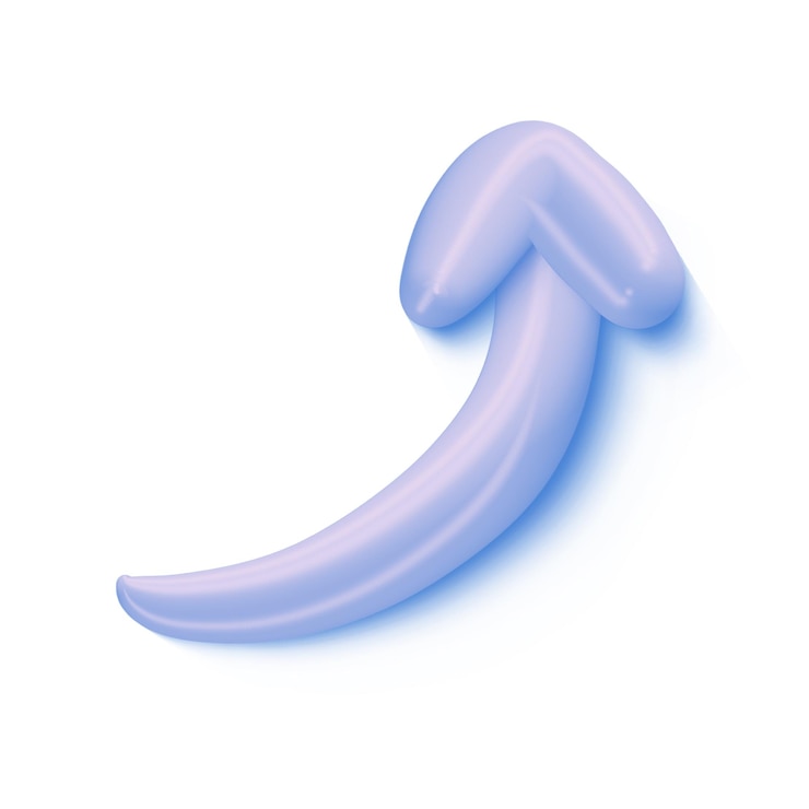 PSD icono de puntero de flecha hacia arriba 3d ilustración de estilo minimalista png transparente aislado