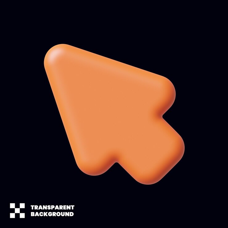 PSD icono de puntero de flecha de cursor en 3d render