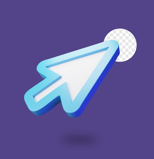 Icono de puntero de flecha de renderizado 3D