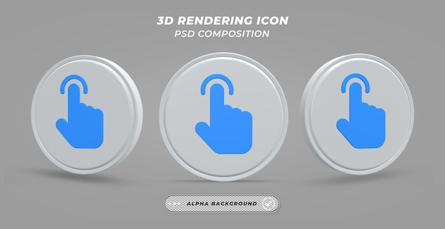 PSD icono de puntero del mouse en representación 3d