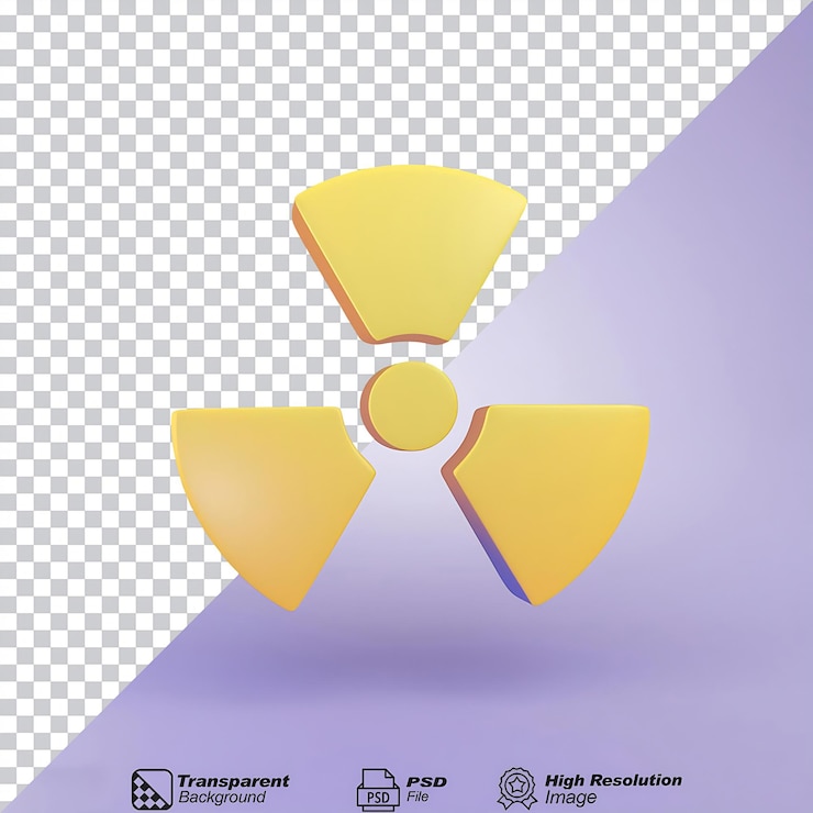 PSD icono de radiación aislado sobre un fondo transparente