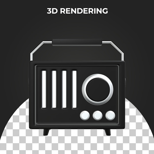 PSD icono de radio 3d premium psd