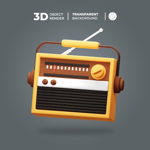 icono de radio 3d