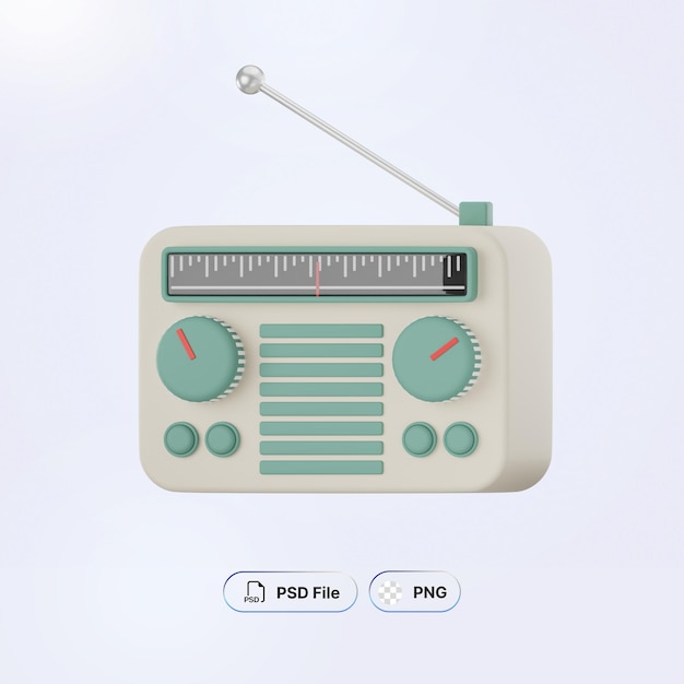 Icono de radio 3D