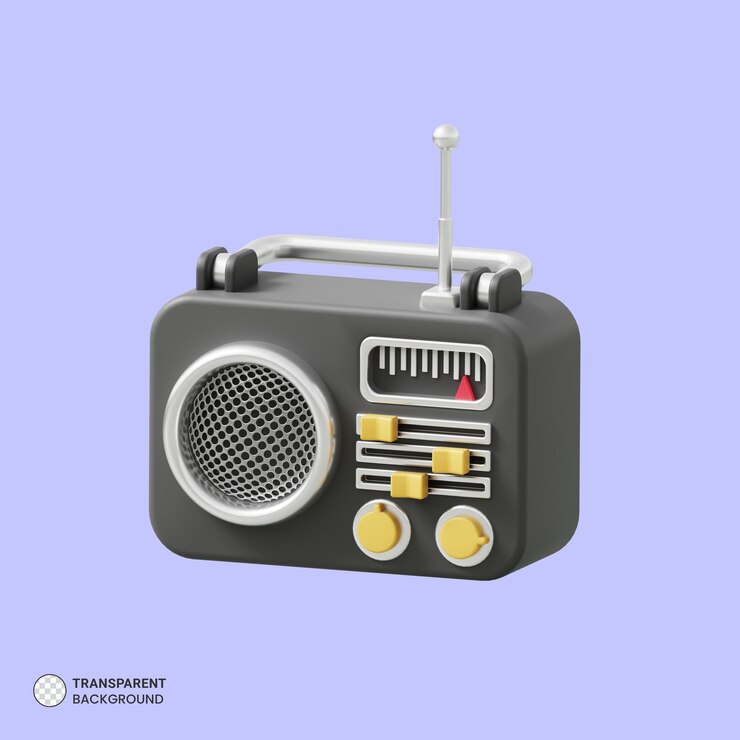 PSD icono de radio aislado 3d render ilustración