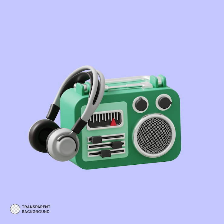 PSD icono de radio aislado 3d render ilustración