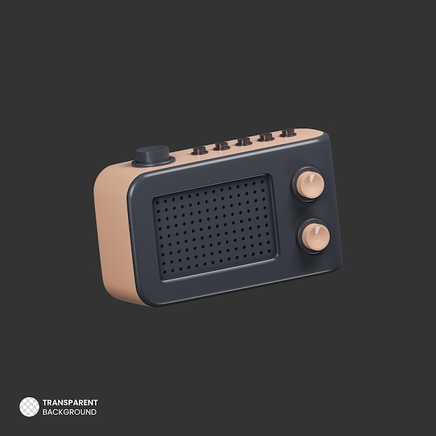 Icono de radio portátil de renderizado 3d