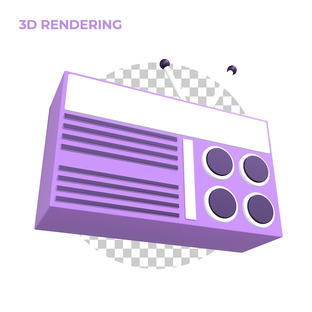 PSD icono de radio de renderizado 3d premium psd