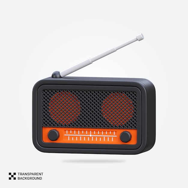 El icono de la radio del renderizador PSD 3D