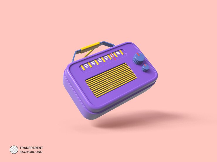 PSD icono de radio vintage aislado 3d render ilustración