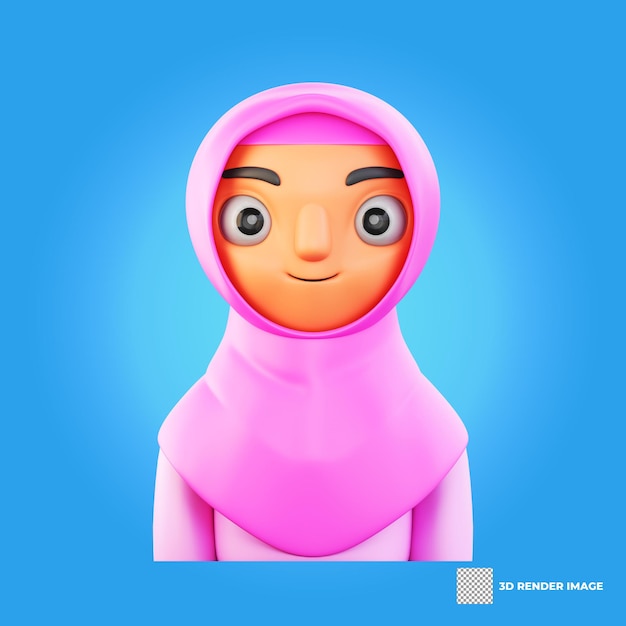 PSD icono de ramadán de mujer musulmana de renderizado 3d