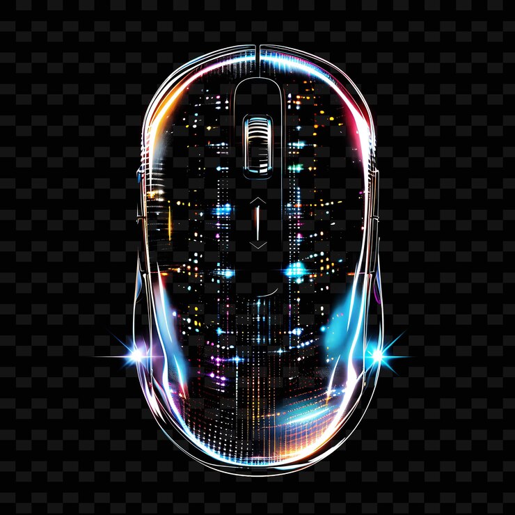 PSD icono de ratón pulsante metálico opaco con diseño geométrico que describe la forma de y2k en tendencia decorativa