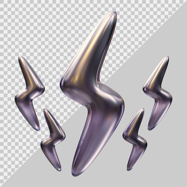Icono de rayo con estilo moderno 3d