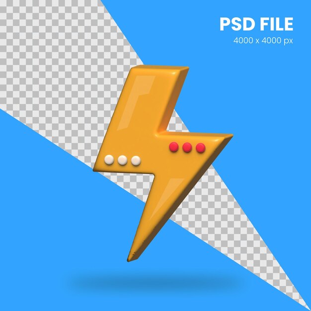 icono de rayo de renderizado 3d