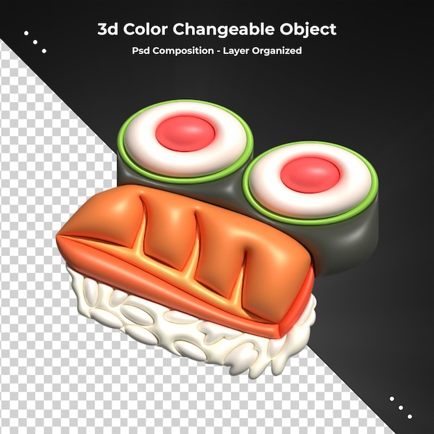 Icono realista de renderizado 3d brillante colorido de comida rápida dulce