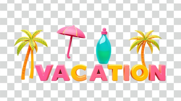 Icono realista de verano en 3D sobre un fondo transparente