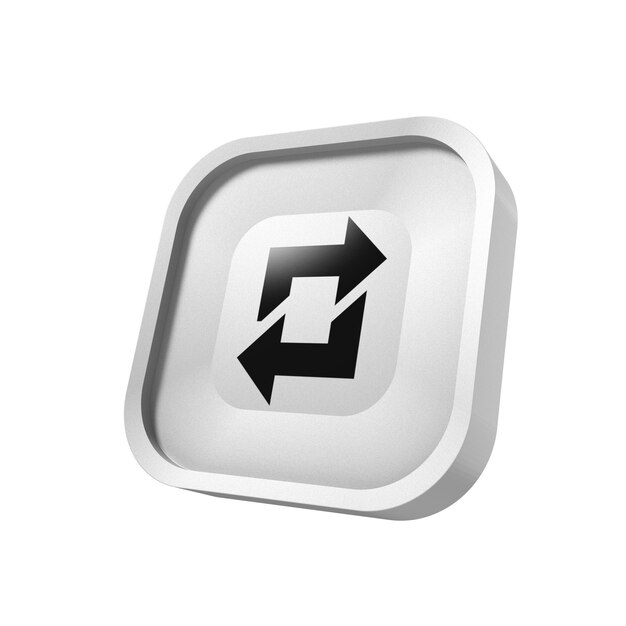 Icono de recarga metálico en 3D